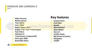 2024 Porsche 911 992 S Carrera 3.0L 25